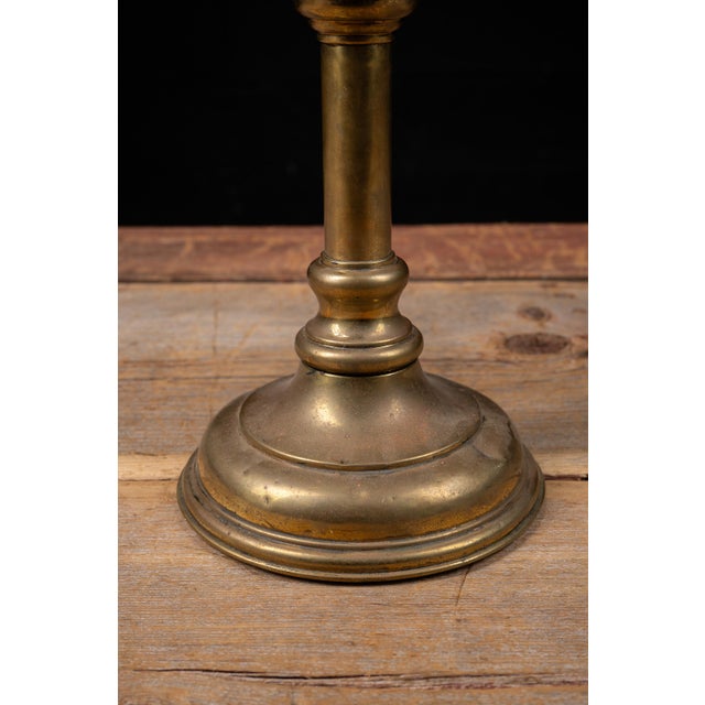 Late 19th Century Adjustable Brass Sabbath Candelabrum For Sale - Image 12 of 15