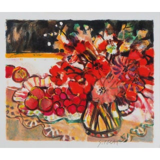 Imai Sachiko, Le bouquet de fleurs rouges, Lithograph For Sale
