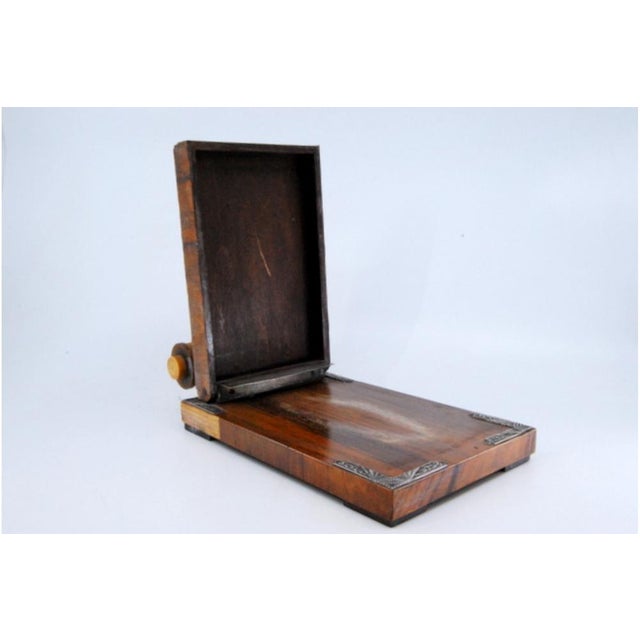 Wooden and Bakelite Notepad Holder with Silver Applications For Sale - Image 5 of 12