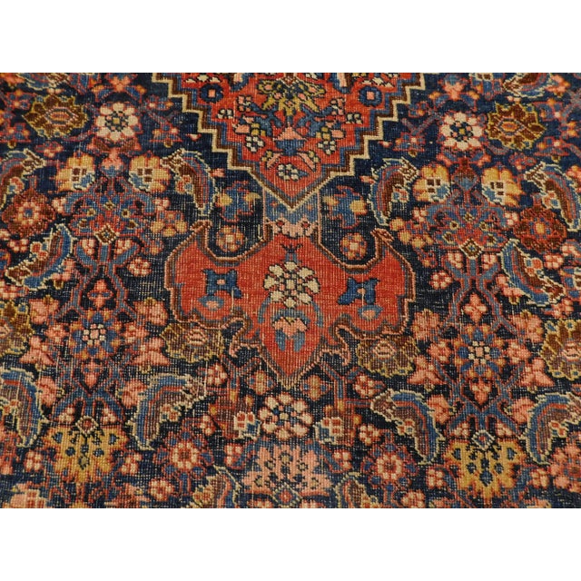Blue Antique Persian Bijar Rug. 5'6"x 9'2" For Sale - Image 8 of 13