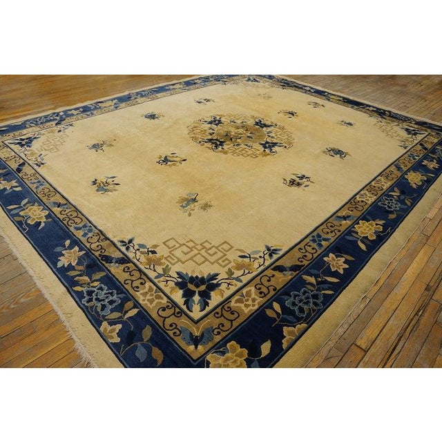 Antique Chinese - Peking Chinese Floral, Medallion Rug, Country of Origin: China, Circa Date: 1920s. This exceptional...