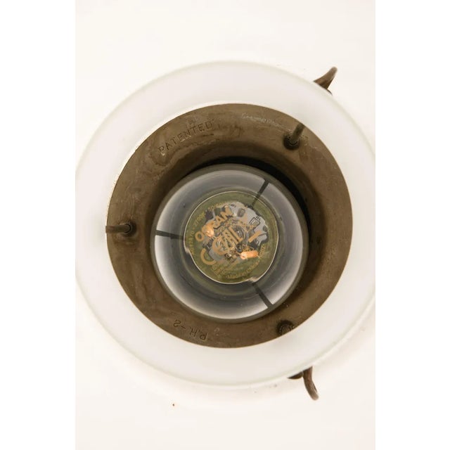 Ceiling Lamp with Brown Brass Frame and Glass Shades attributed to Poul Henningsen, 1930s For Sale - Image 6 of 8