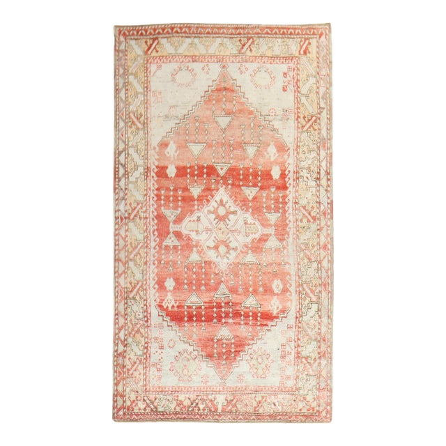 Vintage Melon Color Turkish Anatolian Rug For Sale