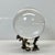 Rare Steuben Crystal Gazing Ball with Sterling Silver Wave Stand An elegant and highly collectible Steuben crystal gazing...