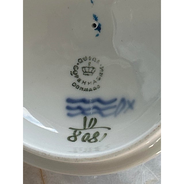 Ceramic Vintage Royal Copenhagen Braided Blue Flower Sugar Bowl & Cup For Sale - Image 7 of 9