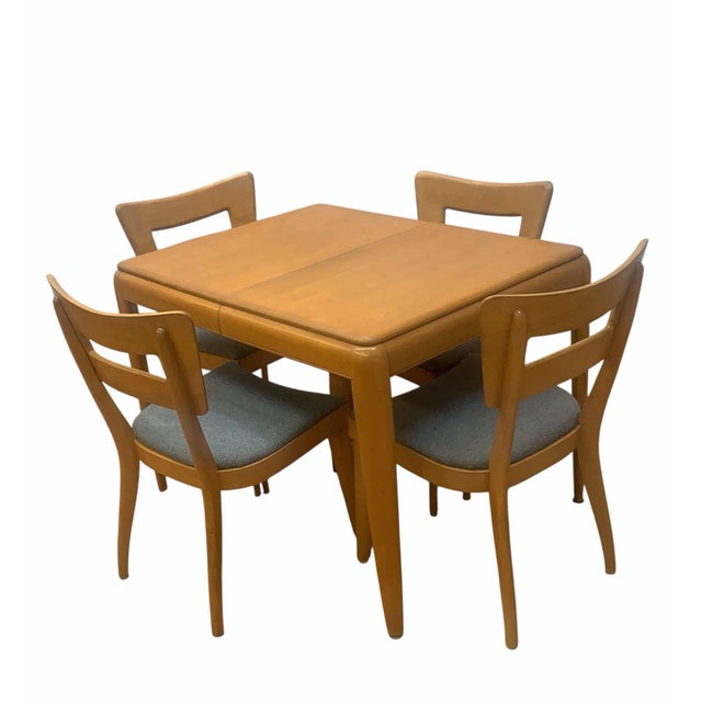 Brown MCM Heywood-Wakefield 8 Piece Dining Set With M154 “Dog Bone” Chairs For Sale - Image 8 of 12