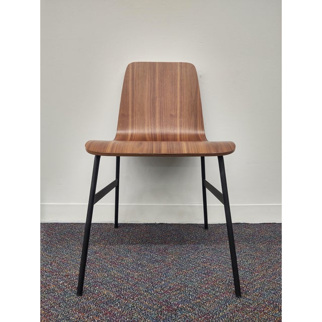 Contemporary Gus* Modern Lecture Walnut Side Dining Chairs- a Pair ...