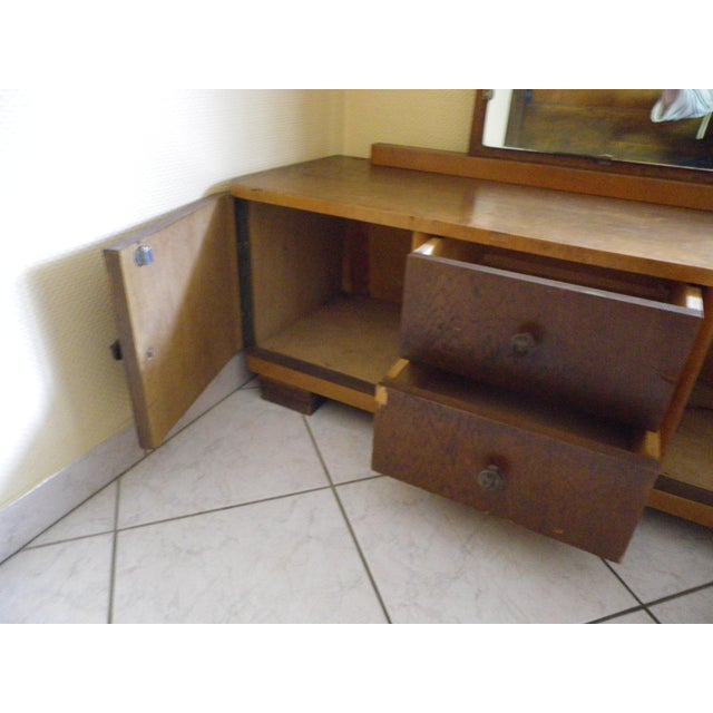 Vintage Boat-Style Dressing Table with Mirror, 1940s For Sale - Image 14 of 18