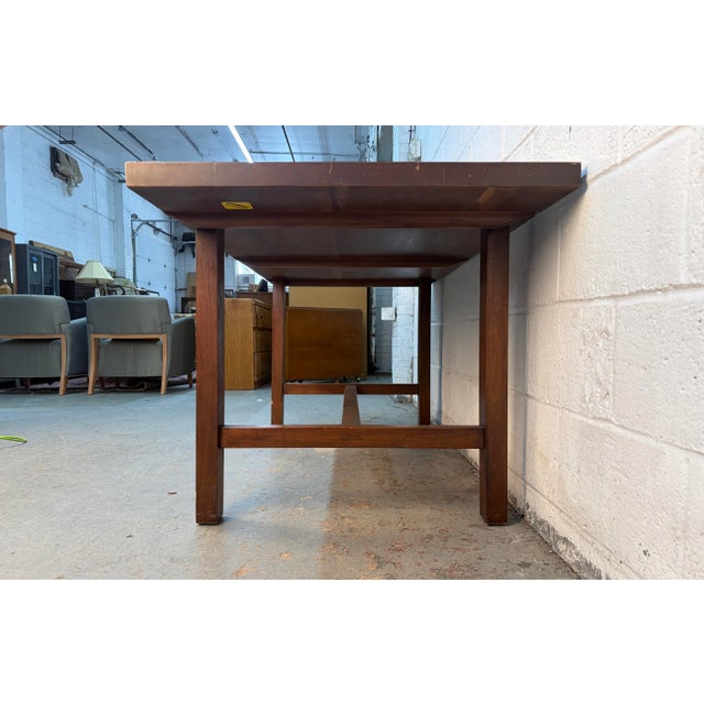 Mid 20th Century Mid-Century Modern Walnut Trestle Table For Sale In New York - Image 6 of 13