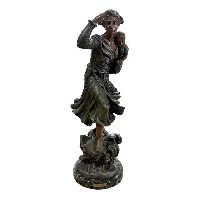 Second Model of Anxiete, 20th Century, Bronze on Marble Base For Sale