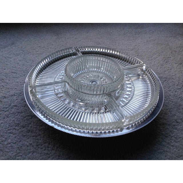 Vintage Glass Lazy Susan Divided Serving Tray Chairish