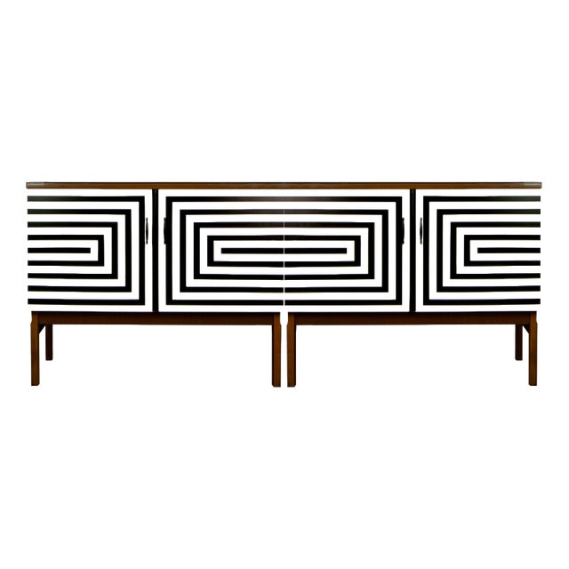 Modular Sideboard with Op Art Motif, 1970s, Set of 2 For Sale