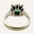 Modern 1950s One 14k White Gold Emerald and Diamond Ring Size 4.5 For Sale - Image 3 of 5