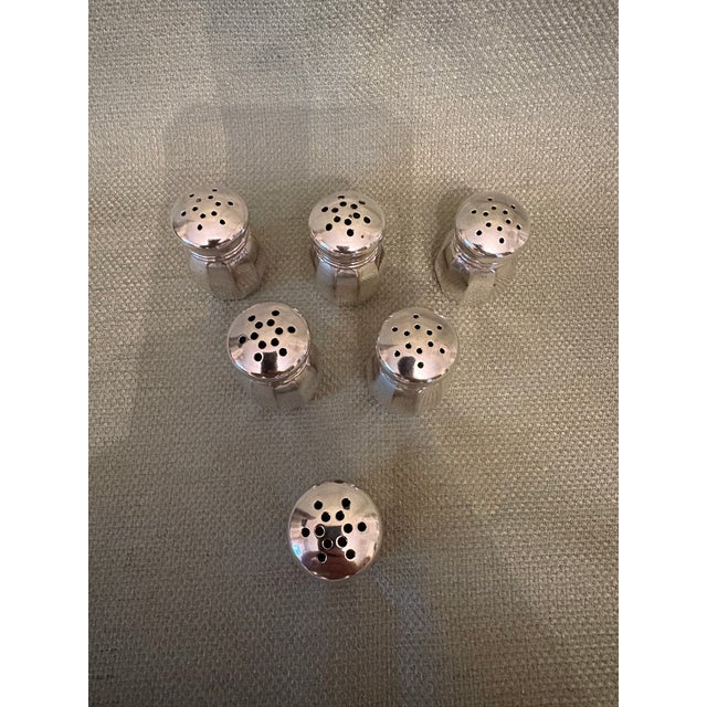Mid 20th Century Mid 20th Century Individual Sterling Silver Salt Shakers - Set of Six For Sale - Image 5 of 6