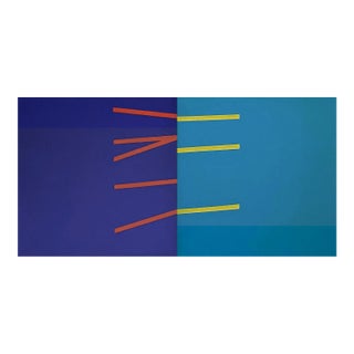 "Reaction-Response" Contemporary Minimalist Geometric Oil Diptych Painting by Shyun Song - A Pair For Sale