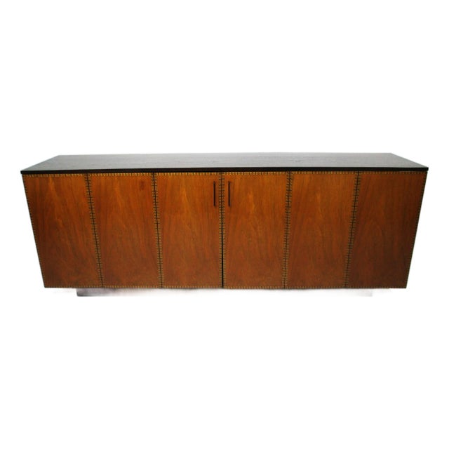 Mid 20th Century Rare Renzo Rutili Directional Inlay Credenza Sideboard For Sale