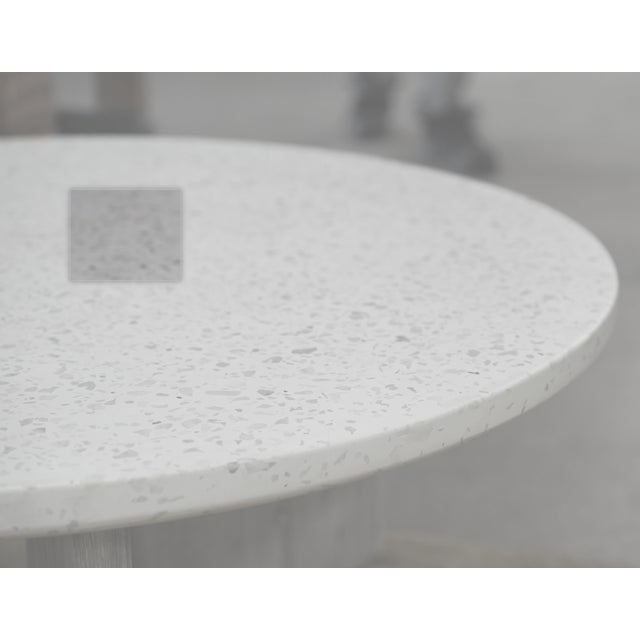 Contemporary Round Coffee Tables Wood, Caesar Stone; Unsigned For Sale In Los Angeles - Image 6 of 12