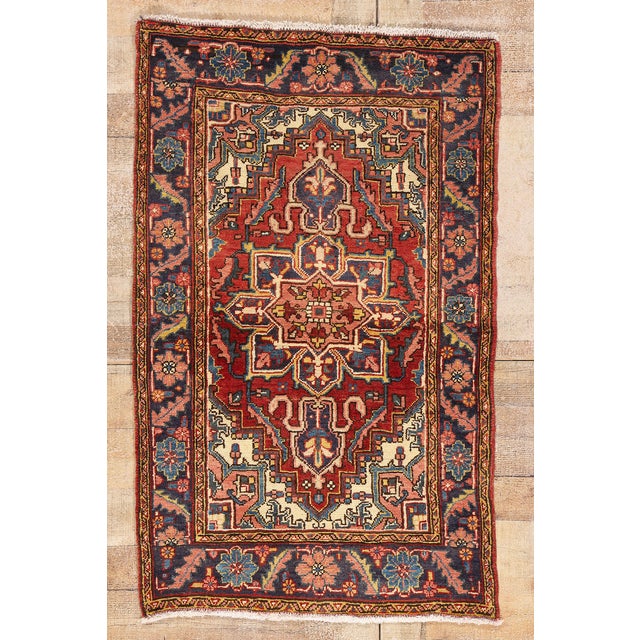Vintage Persian Heriz Rug, 02'09 X 04'05 For Sale - Image 10 of 10