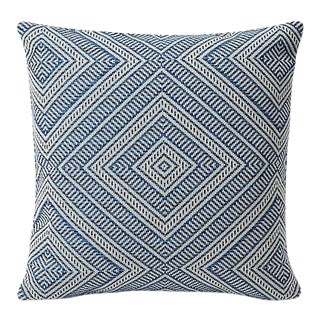 Schumacher Tortola Indoor & Outdoor 24" Pillow in Marine For Sale