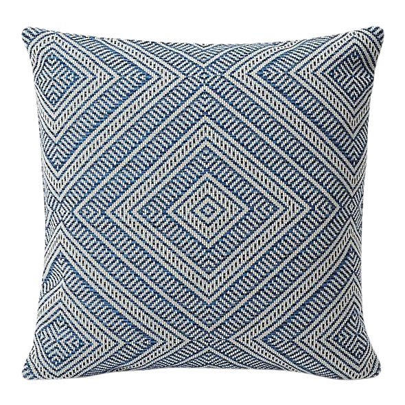 Schumacher Tortola Indoor & Outdoor 24" Pillow in Marine For Sale