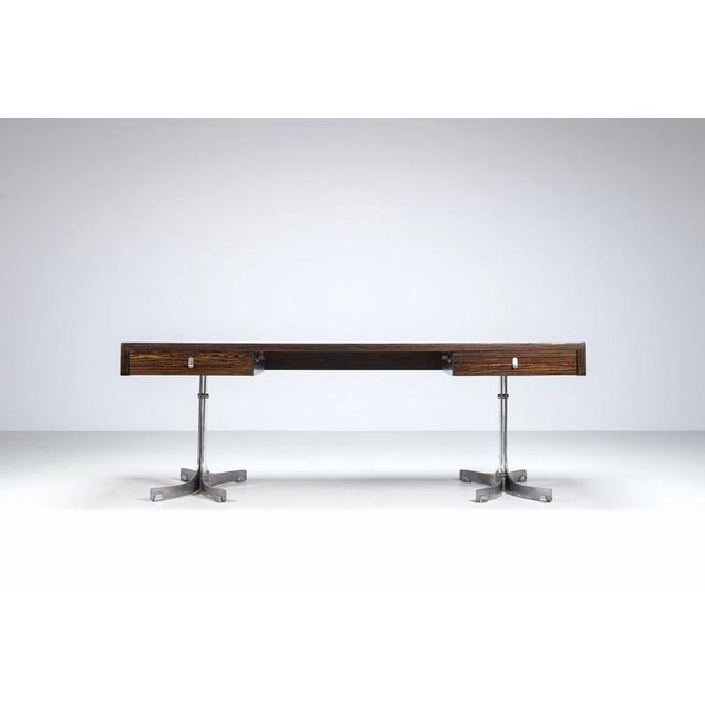 Mid-Century Modern Large Rosewood Desk from Trau Arredamenti Metallici S.P.A., Italy, 1960s For Sale - Image 3 of 18