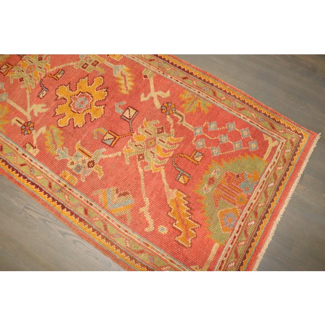 Early 20th Century Antique Zabihi Collection Colorful Turkish Oushak Runner - 3'2" x 11'9" For Sale - Image 5 of 7