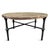 Beautiful modern farmhouse style round coffee table with black hammered iron legs and salvaged pine wood top. Each will...