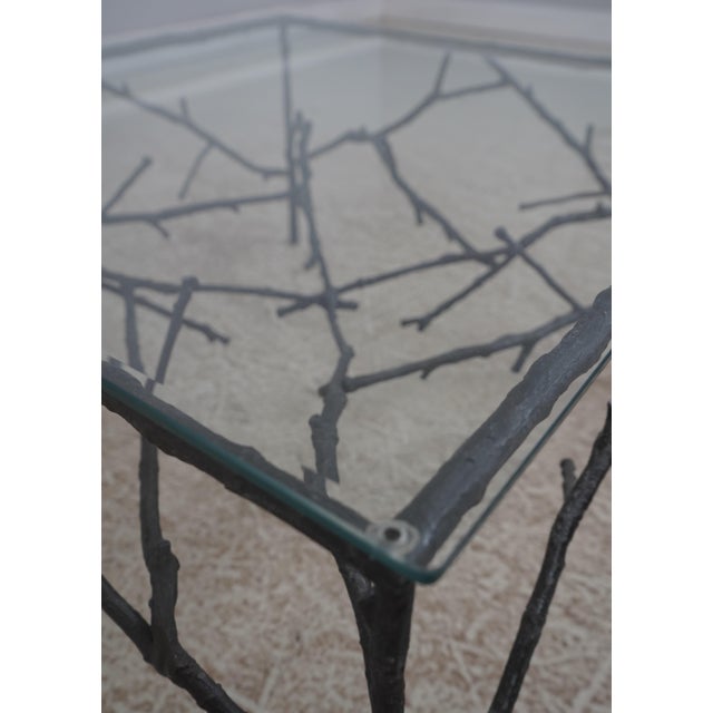 1990s Modern Design Branch Form Iron and Glass Coffee Table For Sale - Image 5 of 10