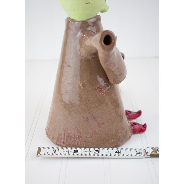 Signed Postmodern Feminist Sculptural Pottery - Witch Teapot For Sale - Image 13 of 14