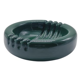 Green Ceramic Centerpiece by Enzo Bioli for Il Picchio, Italy, 1960s For Sale