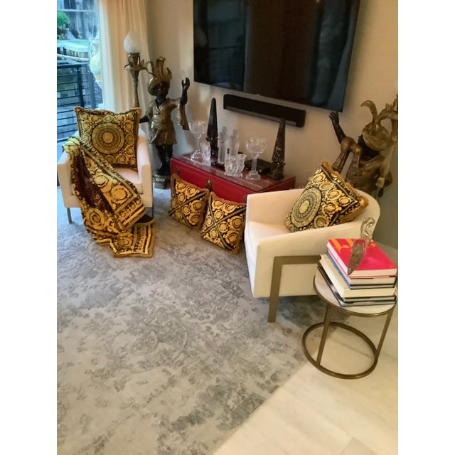 Atelier Versace Black Gold Baroque Fringe Velvet Pillows - Set of 4 For Sale - Image 11 of 12