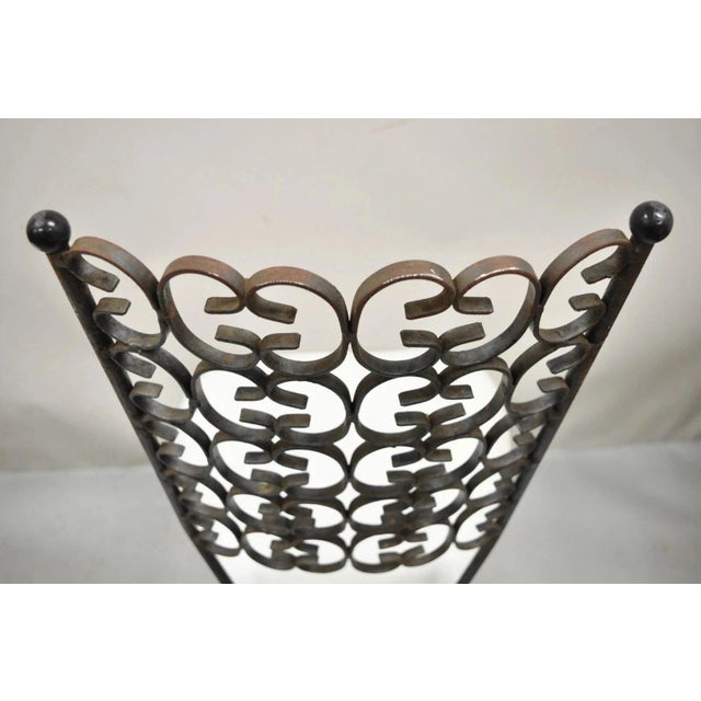 Vintage Mid Century Modern Salterini Umanoff Style Iron Scroll Side Chairs, Pair For Sale In Philadelphia - Image 6 of 12