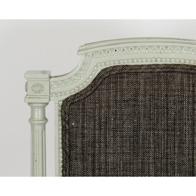 1950s Vintage Louis XVI Revival Blue Grey Painted Dining Chairs, 1950s, Set of 10 For Sale - Image 5 of 18