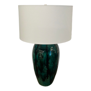 Modern Emerald Drip Glaze Ceramic Ceralene Table Lamp