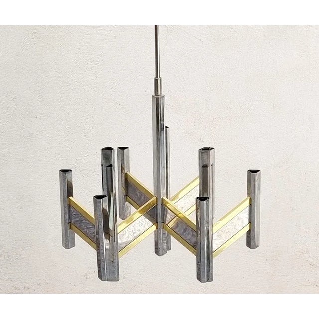 Mid-Century Modern Mid-Century Modern Model Concorde Chandelier from Sciolari, Italy, 1970s For Sale - Image 3 of 13