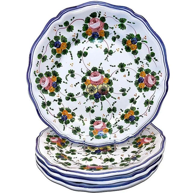 Traditional Rosa Dinner Plates, Full Design - Set of 4 For Sale - Image 3 of 3