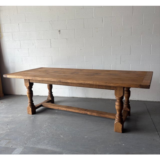 Wood 19th Century English Oak Refectory Table For Sale - Image 7 of 8