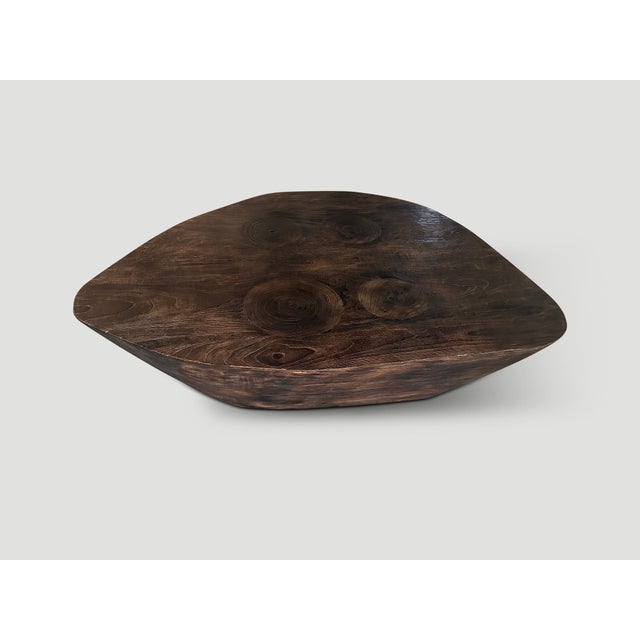 Andrianna Shamaris Single Charred Minimalist Teak Wood Coffee Table For Sale - Image 9 of 18