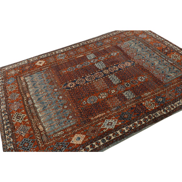 Rug & Kilim Rug & Kilim’s Tribal Style Rug in Rich Red, With Colorful Geometric Patterns For Sale - Image 4 of 7
