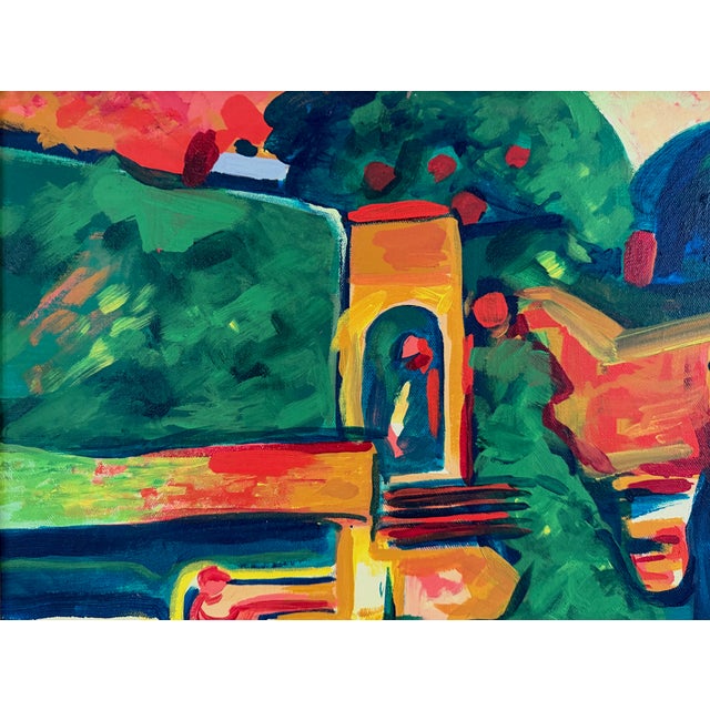 1980s Vintage Fauvist Painting - Kandinsky Style For Sale - Image 5 of 14