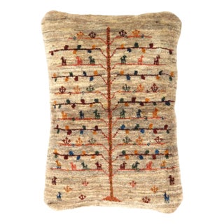 Pasargad DC Fine Hand Knotted Persian Gabbeh Pillow For Sale