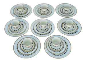 Minton Mirabeau Dining, Salad, Saucer Plates & Cups for 8 - 32 Pieces