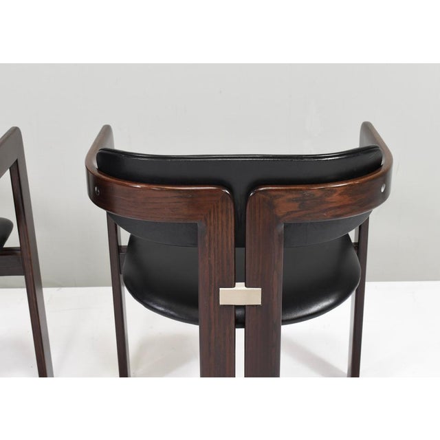 Pamplona Chairs in Black Leather by Augusto Savini, Italy, 1965, Set of 3 For Sale - Image 9 of 18