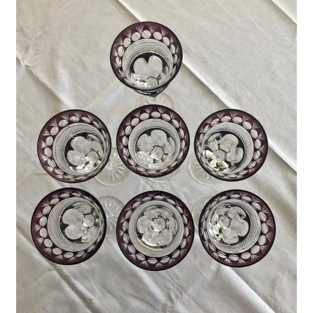 Early 20th Century Early 20th Century Justin Tharaud Amethyst Crystal Wine Glasses / Goblets - Set of 7 For Sale - Image 5 of 8