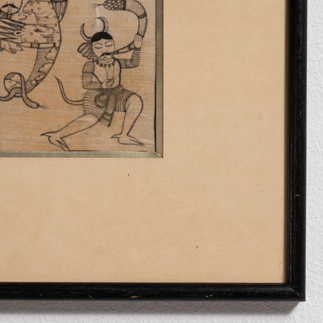 Mid 20th Century India Gray Paper Drawing For Sale - Image 11 of 15
