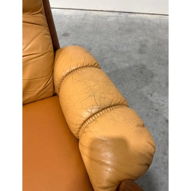 Brown Ekornes Montana Teak & Leather Sofa For Sale - Image 8 of 9