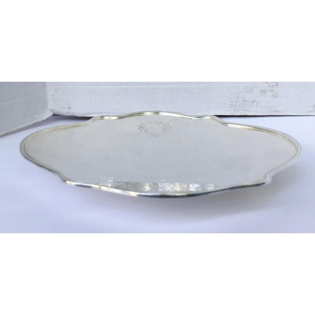 Sheffield Silver Co. Quatrefoil Sheffield Silver Platter Cake Stand Pedestal Plate For Sale - Image 4 of 7