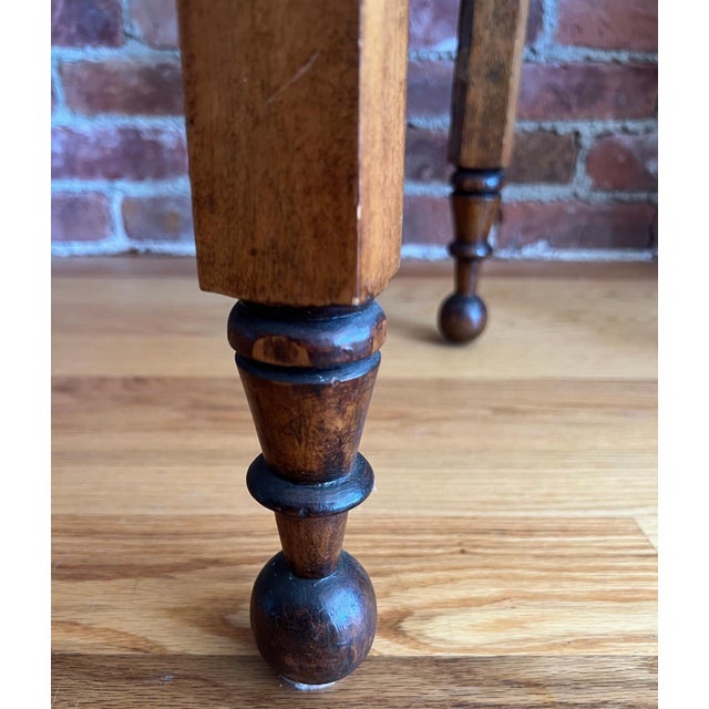 Mid 19th Century Antique Walnut Side Table With Turned Legs, Circa 1850 For Sale - Image 5 of 6