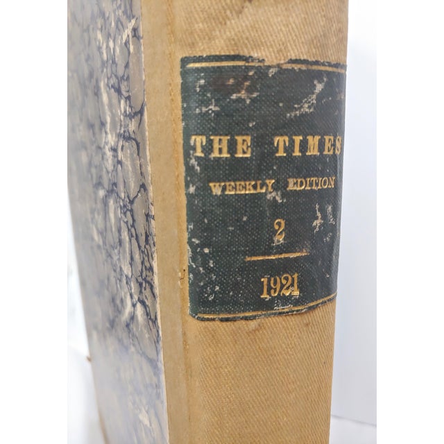 1921 Compilation of London's "The Times Weekly Edition" Hardbound