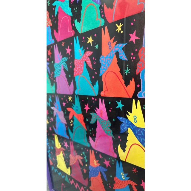 Pop Art 1980s Jeff Low “Coyote Chorus Line” Southwestern Pop Art Poster For Sale - Image 3 of 5